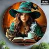 Vintage Black Cat Witch Metal Poster Wall Sign for Kitchen Bar Cafe Office Halloween