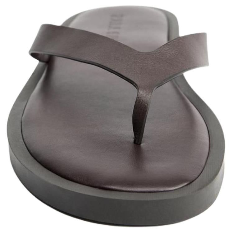 Zara Leather Sandals 15 Goat Leather Fashion Slip-On Anti-Friction Flip Flops Men Sandals Crimson 2765620022