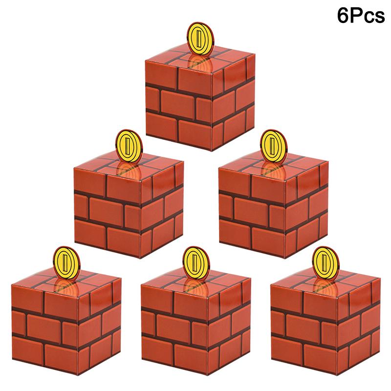 3/6 Stück Fragezeichenblöcke Süßigkeiten Geschenkbox Kinder Videospiel-Thema Geburtstag Leckerli-Box Goodie-Bag Jungen Partygeschenke Dekorationsbedarf