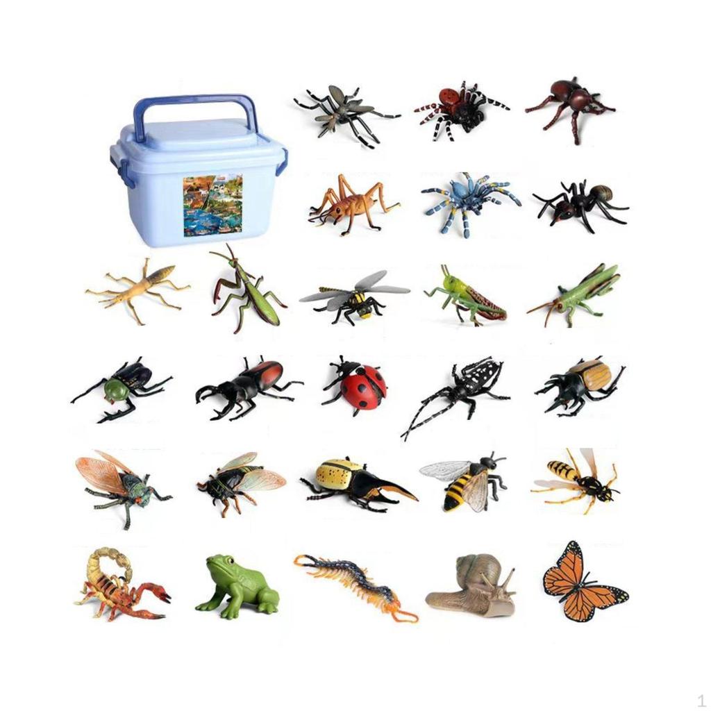 26 Pieces Solid Model Set Educational Realistic Figurine Multicolor Painted Toy for Infants,