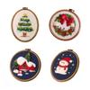 Light-up Christmas Embroidery Kit Snowman Christmas Tree Hand Embroidery Starter Kit with String Lights Hoop Threads Needles Fabric DIY Embroidery