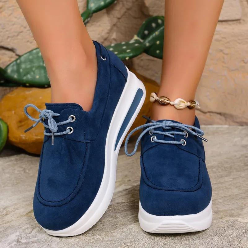 Fashion Plus Size 2025 Female Shoes Lace Up Women's Vulcanize Shoes Outdoor Platform Sneakers Versatile Ladies Casual Shoes ZapatosMujer