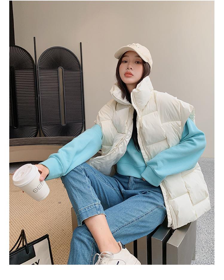 Damen Herbst und Winter Weste Damen Stehkragen geflochtene Weste Oberbekleidung Mode lose Weste Jacke ärmellos 5 Farben