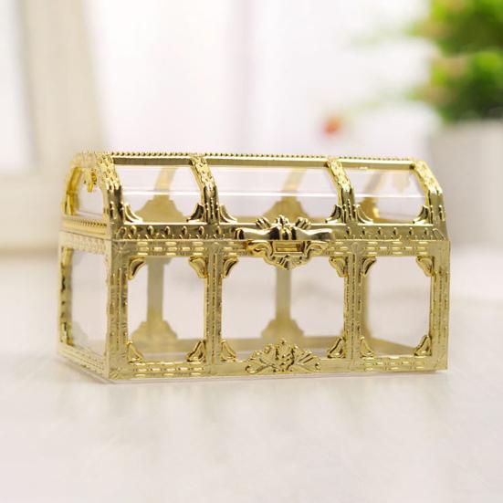 Retro Plated Candy Box Vintage Style Treasure Chest Wedding Party Sweet Container for Candies Cookies Chocolates Macarons Jewelry Small Gifts