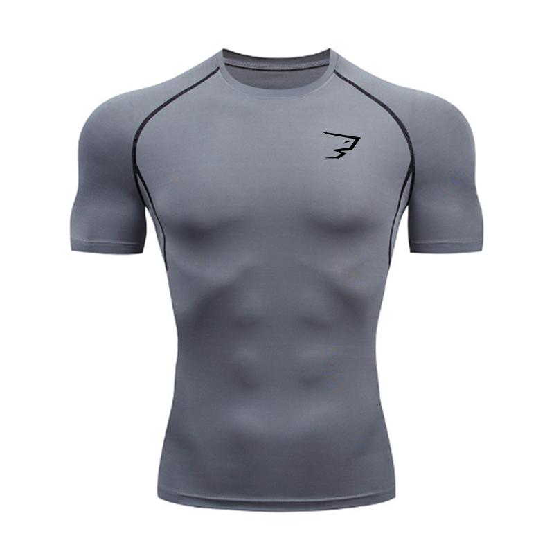 Men's Quick Dry Short Sleeve Gym Running Moisture Wicking Round Neck T-Shirt Training Exercise Gym Sport Shirt Tops Lightweight