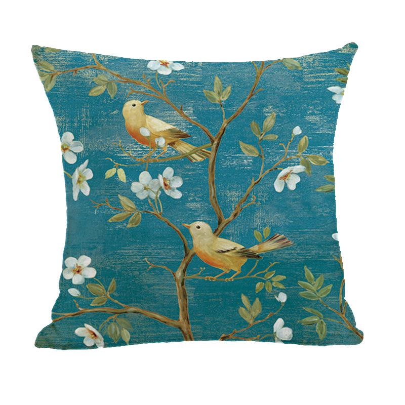 Vintage Style Hand-Painted Floral Velvet Pillowcase
