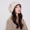 Lazy wind stack hat versatile warm face small hat women's ins wind contrasting color wool knitted hat