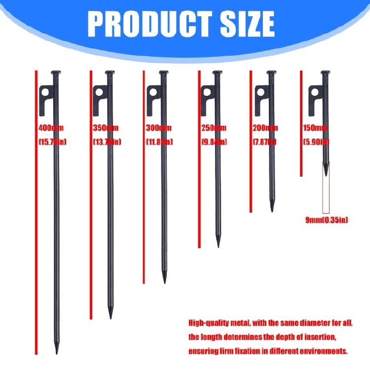 Steel Tent Stakes Heavy Type Rustproofed Ground Pegs for Camping Beach Backpacking Secure Windproofed