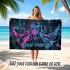 City Cyberpunk Theme Soft Beach Towel Personalized Custom Name Text Towel Portable for Beach Pool Travel