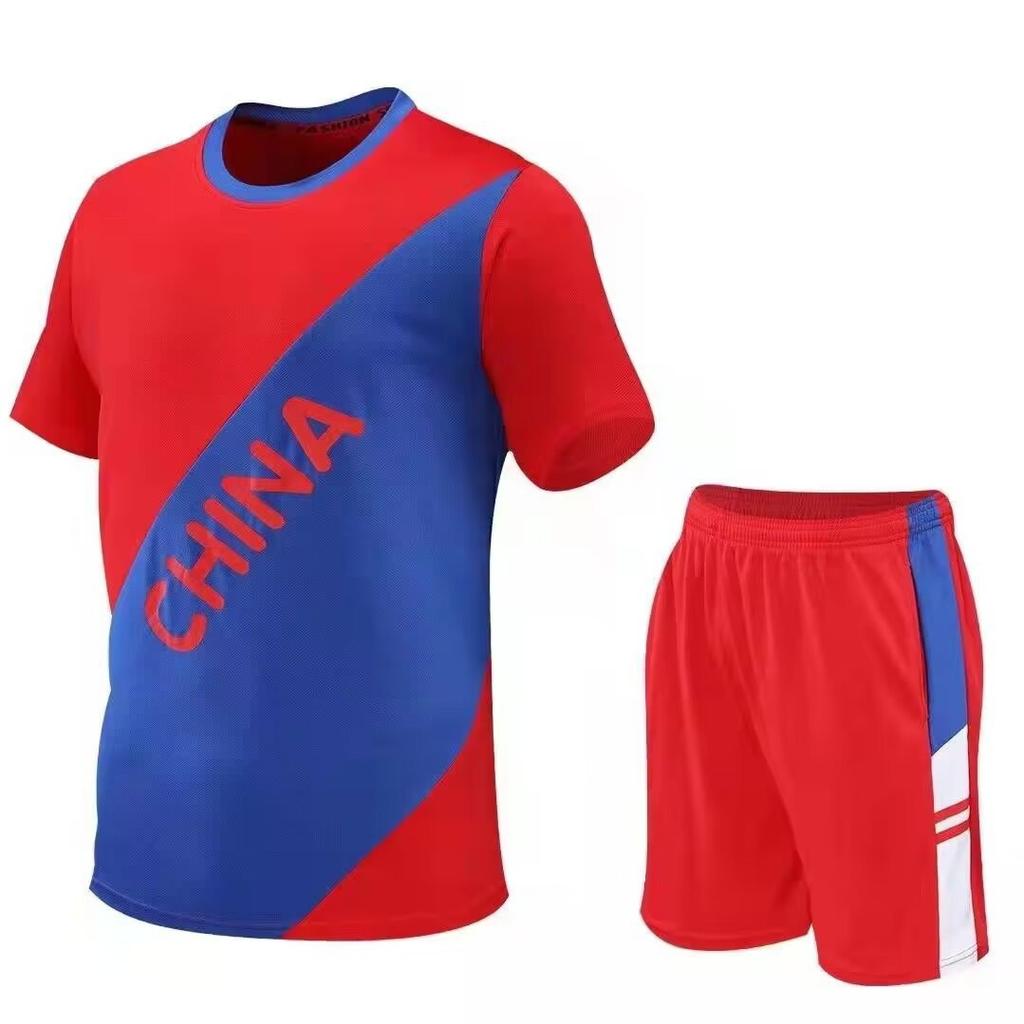 2208 Short Sleeve Suit Running Suit Men'S And Women'S Sportswear Training Suit Mountain Climbing Casual Side Pocket M-5Xl