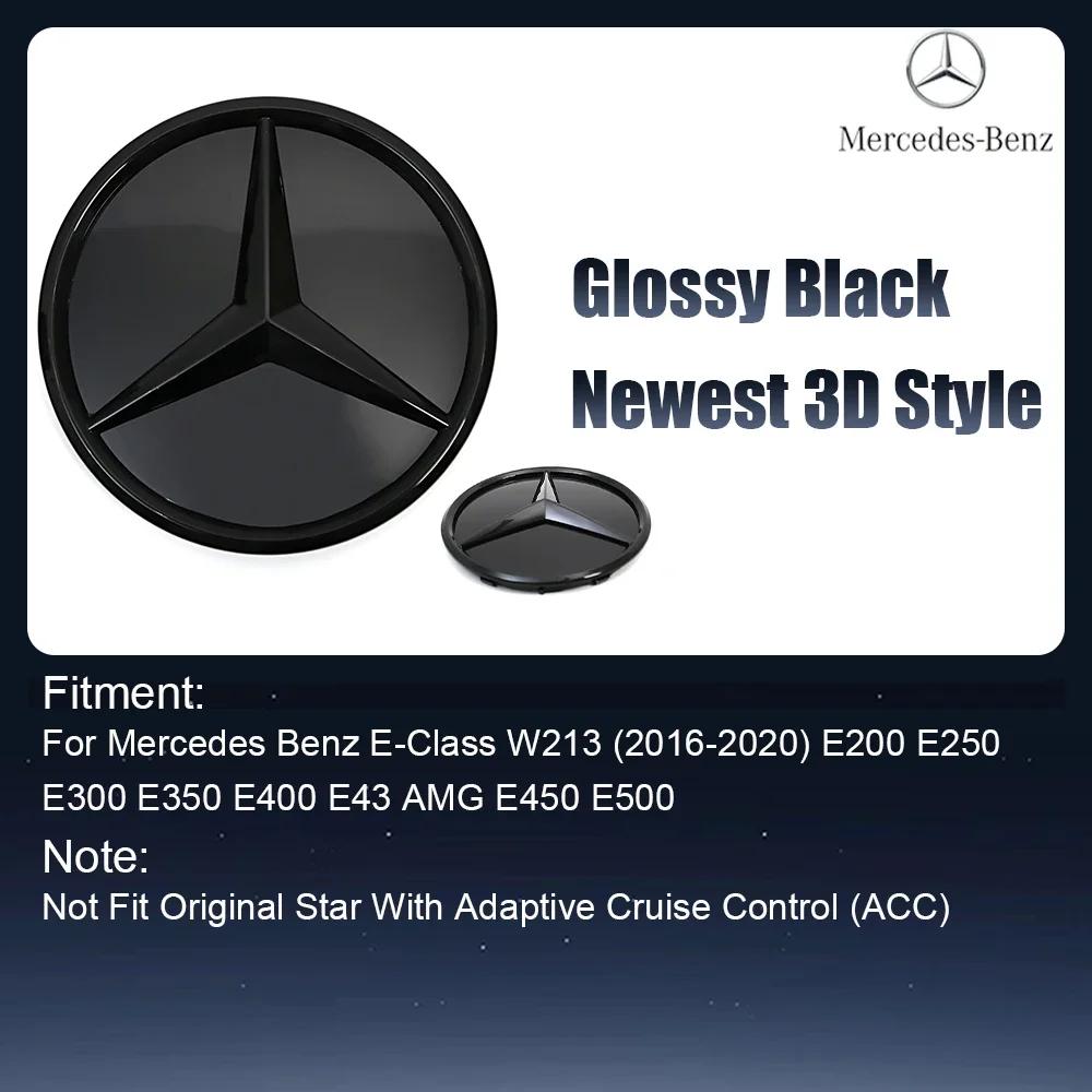 Car Sticker Silver And Black OE Style Front Grill Star Emblem Chrome Logo Badge Fit For Mercedes Benz E200 E250 E300 E350 E400 E