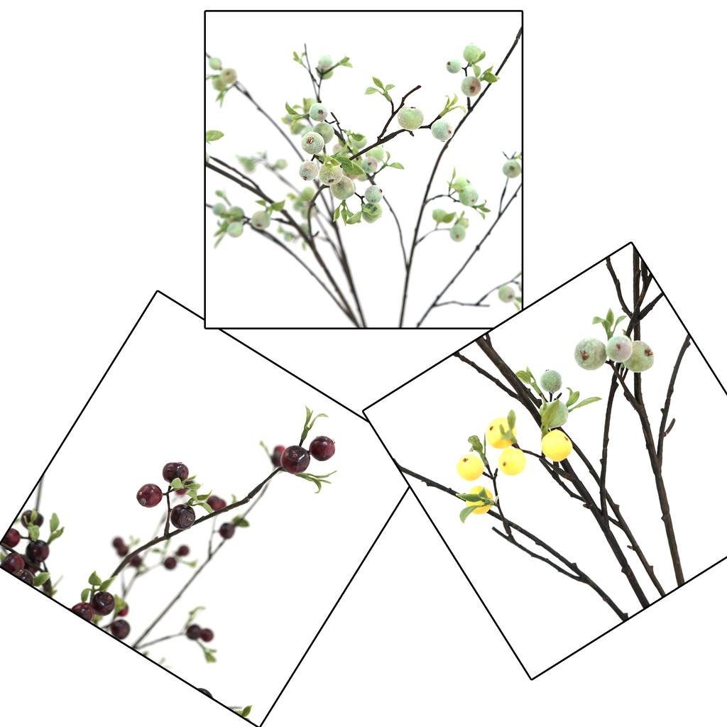 Artificial Apples Branch Realistic Tall Apples Bouquet Tree Branch with Long Stem Green Leaves Fruit Plant for Home