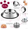 Stainless Steel Dog Cat Food Bowl Pets Quality Metal Pawprint Feeder Non-slip Pet Feeding Container with Rubber Base Accessories