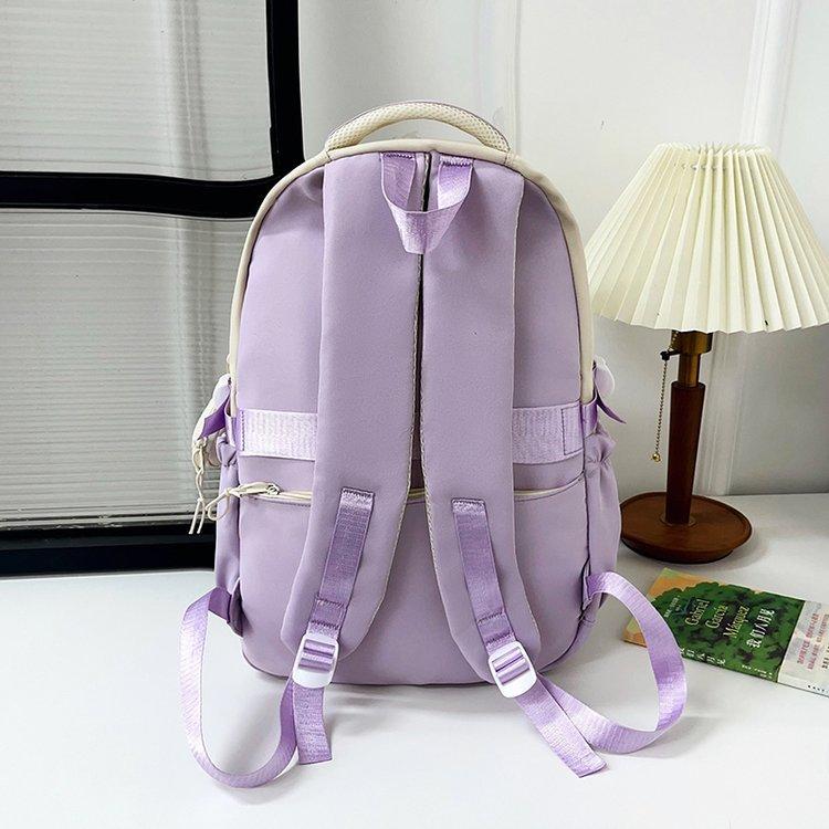 Schoolbag1011 new backpack with small bag fashionable thickened casual contrasting splicing large-capacity student campus bag