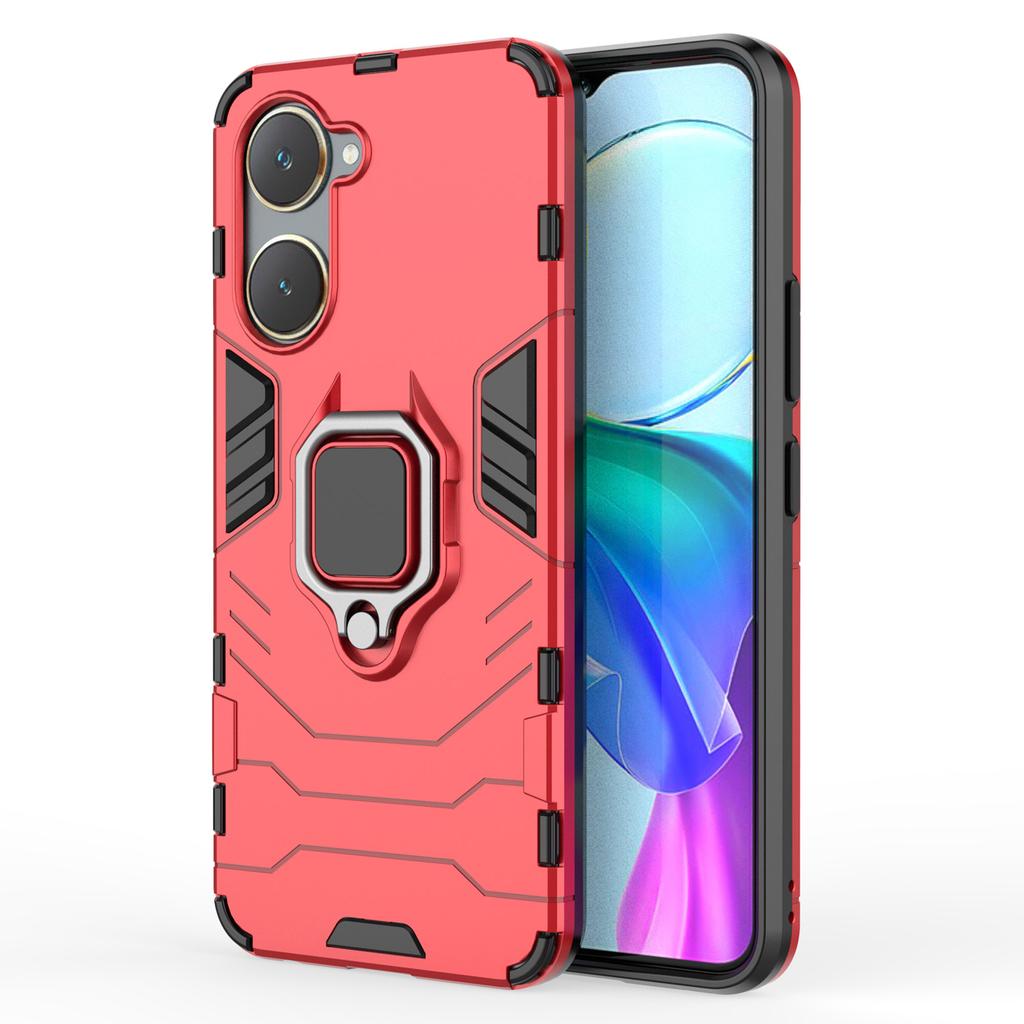 For Vivo Y03/Y28s 5G Case PC+TPU Protective Phone Cover with Ring Kickstand
