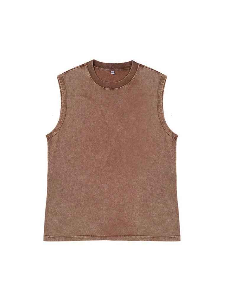 230g Distressed Heavyweight Cotton Sleeveless Vintage Unisex Oversized Vest