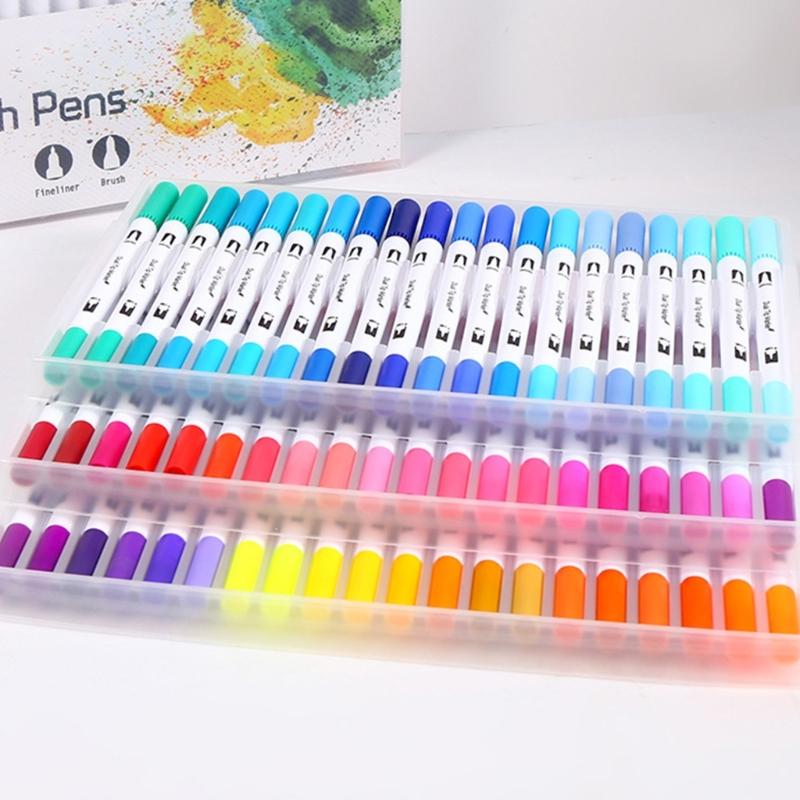 36/48/60/72/100 Colors Felt Tip Pen Brush Marker Pen Watercolor Pen Brush Pen for Kids Adult Coloring Books Note Taking