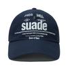 SUADE MIXED LOGO BALL CAP [NAVY]