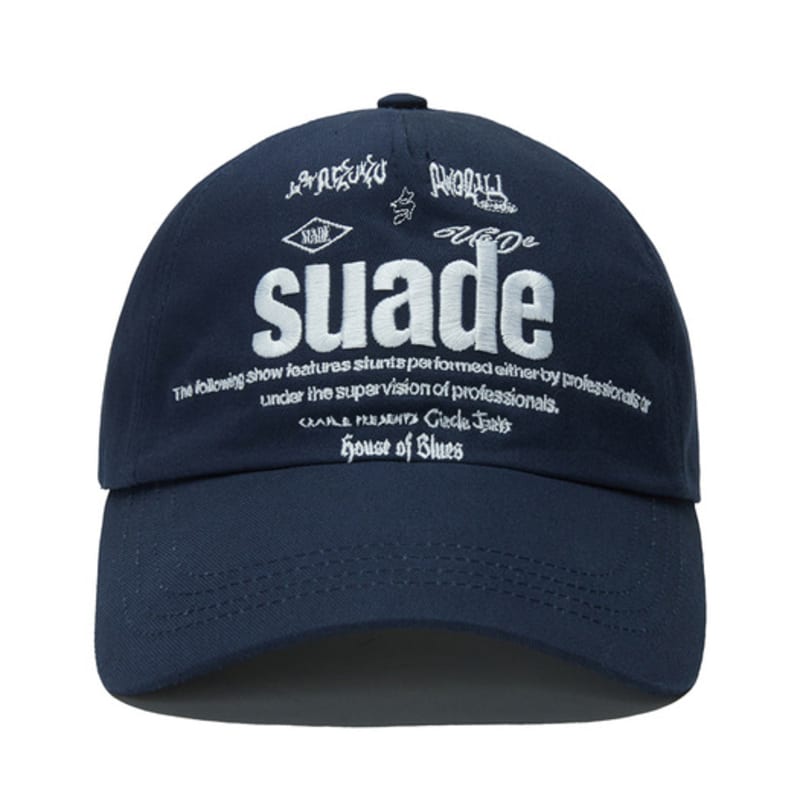 

SUADE MIXED LOGO BALL CAP [NAVY] FREE