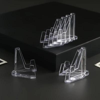 10pcs Clear Acrylic Coin Display Stand Holders Easel Card Commemorative Challenge Capsule Medal Support Racks Home Storage Rack
