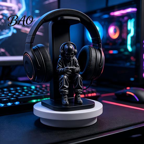Office Desk Gadgets 3D Printed Skeleton Figurine Gaming Decor, Sitting Statue Game Decor Room Decoration, Computer & Edge Sitter for E-sports