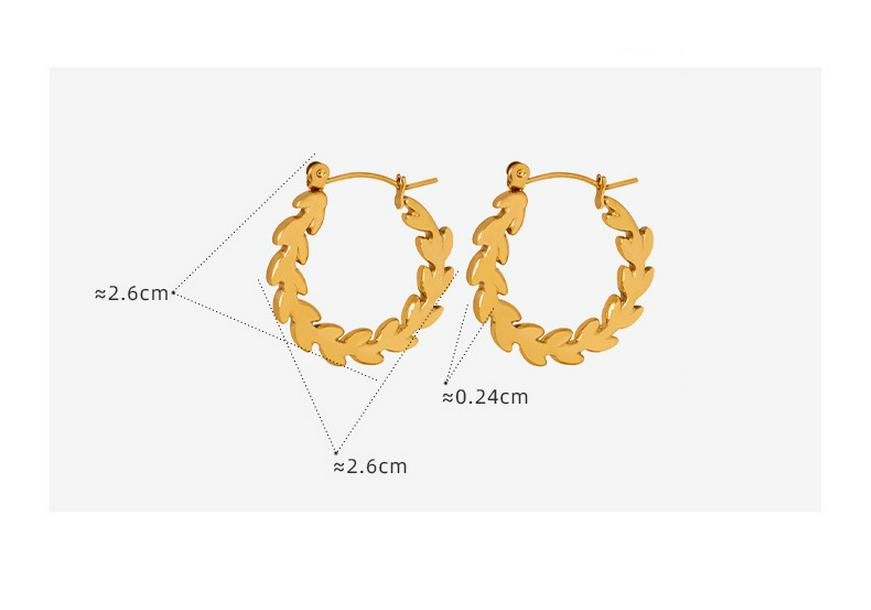 Neue Geometrische Weizenähre U-förmige Titanstahl-Ohrringe - Retro, Einzigartiges, Leichter Luxus Design