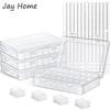 Embroidery Floss Organizer Box Set with 24 Girds Cross Stitch Organizer Box & Floss Bobbins & Floss Number Stickers DIY