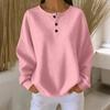 Women's Casual Shirts Long Sleeve Tops Button Up V Neck Loose Knit Fall Favorites For Women