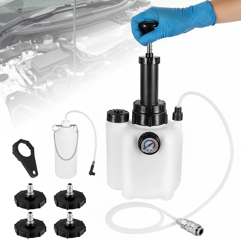3L Auto Bremsflüssigkeitswechsel Werkzeuge W/ 1L Bremsflüssigkeits Entlüftungsflasche & 4 Adapter Bremsenspülmaschine Automobil Wartungswerkzeug