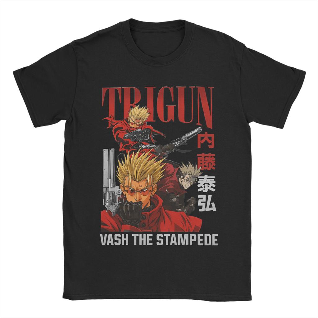 Maglietta Anime Trigun Nicholas D Stampede Moda Manica Corta Top Vintage Spiaggia Puro Cotone Abbigliamento Oversize