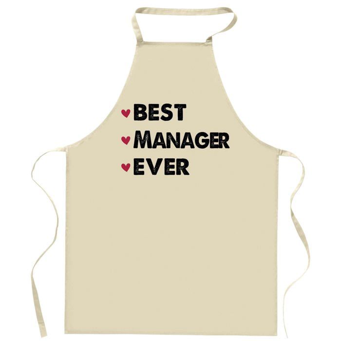 Tablier de cuisine - MANAGER Best Ever - Humour - Coton résistant - Impression française
