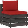 Sectional Corner Sofa - VIDAXL - Impregnated Wood - Red and Grey - Reversible - 3 Seater
