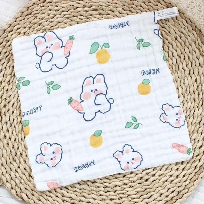 Cotton Baby Burp Cloth Soft and Breathable Newborns Washcloth for Teething Time Gentle Skin Care 30x30cm