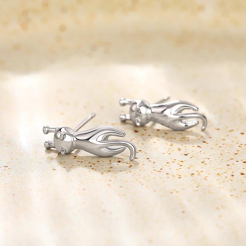 CAOSHI Silver Color Cat Stud Earrings Dainty Animal Pet Earrings for Women Piercing Girls Accessories Fancy Gift Fashion Jewelry