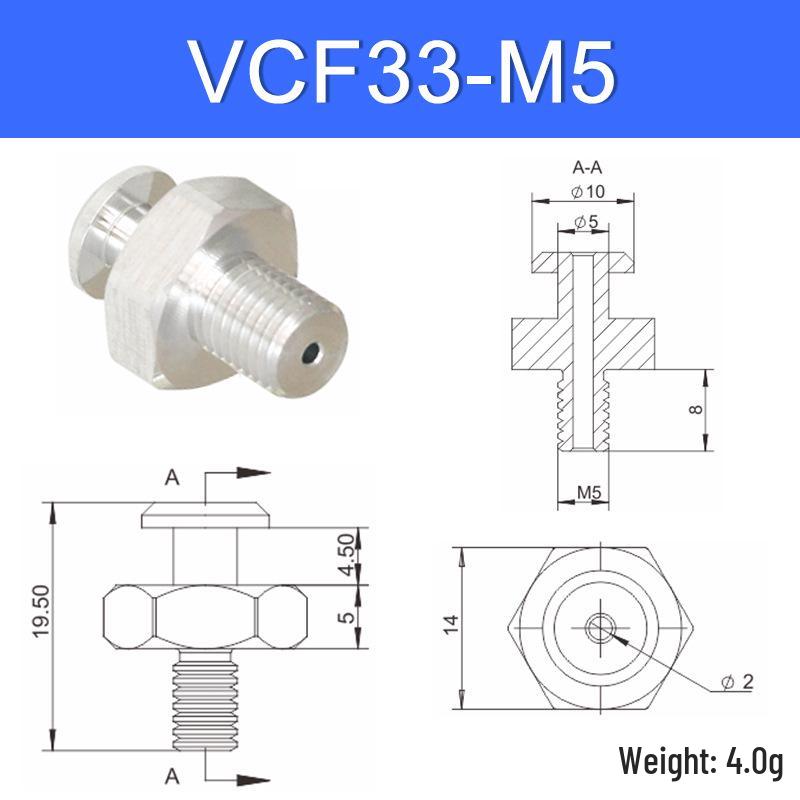 Vacuum Suction Cup Connector VM-G1 Threaded Barb Pneumatic Nozzle Adapter