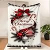Red Blanket Merry Christmas Flannel Blanket Gingerbread Man Santa Claus Snow Tree Printed Soft Fluffy Office Sofa Chair Nap Gift