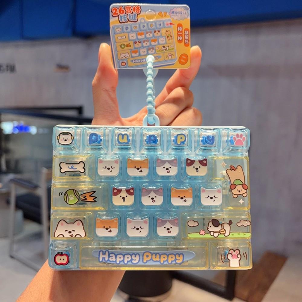 Creative Push Button Keychain Silicone Keycap Clicker Keyring Fidget Keyboard Pendant Small Gift