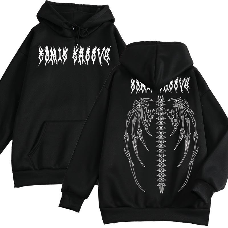 2021 European and American dark style sweatshirt women's hoodie goth couple hip hop Harajuku large size women's top