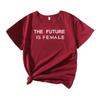 THE FUTURE Summer European and American Style Letter Graphic Round Neck Short Sleeve T-shirt