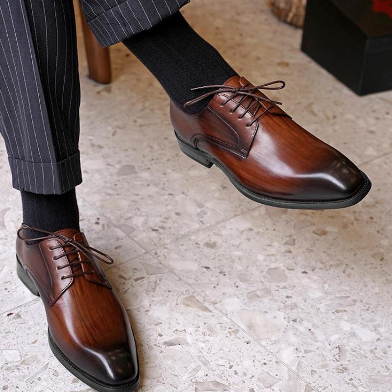 2024 Autumn New Products For Men's Leisure Office Business Dress Shoes Men Parties Weddings Fashion Square Toe Leather Shoes