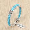 Handmade European & American Turquoise Feather Beaded Bracelet