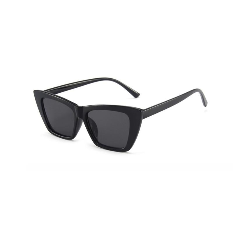 Women s new fashionable glasses, cat eye style retro box oversized glasses, UV400 sunglasses, travel eye protection чёрный