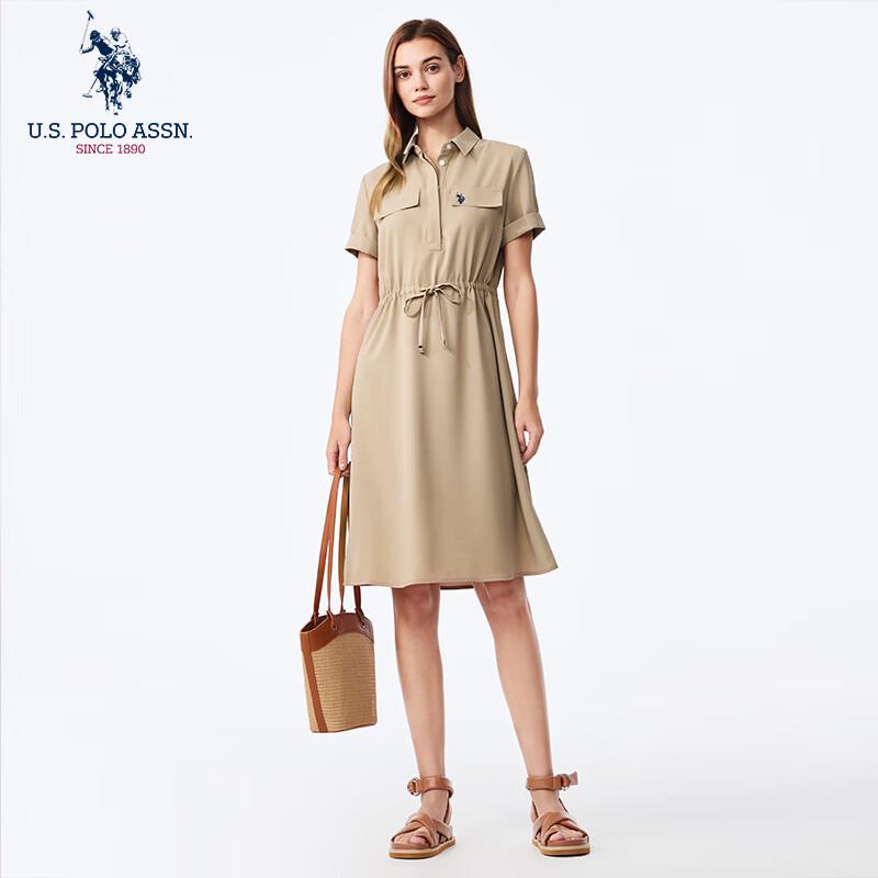 

U.S. POLO ASSN. Women s Business Casual Short-Sleeved Shirt Dress L