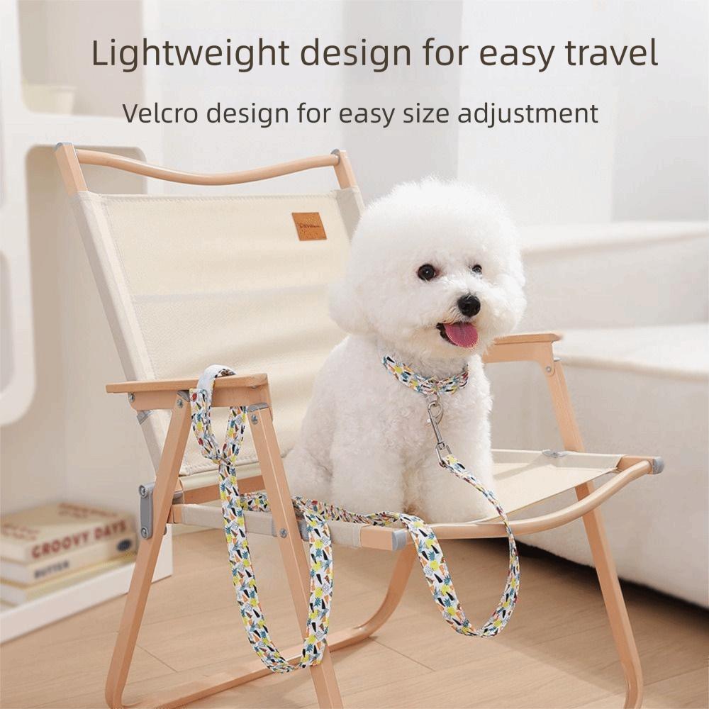 Thick Rope Dog Collar with Leash Flower Print Pet Collars Combo  Small Medium Large Dogs