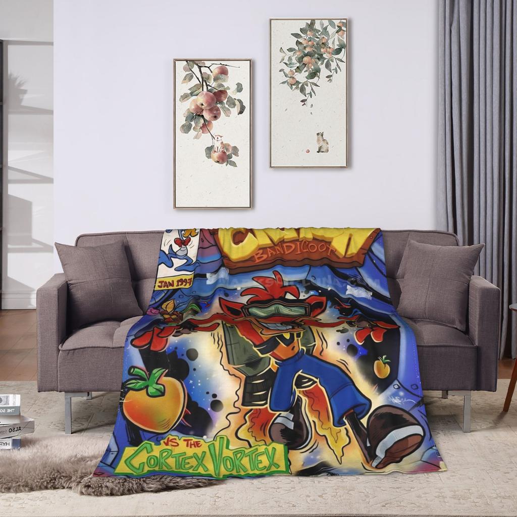Crashs Bandicoots Flannel Blankets Warm Soft Throw Blanket for Home Decor Travel Graphic Bedspread Sofa Bed Cover