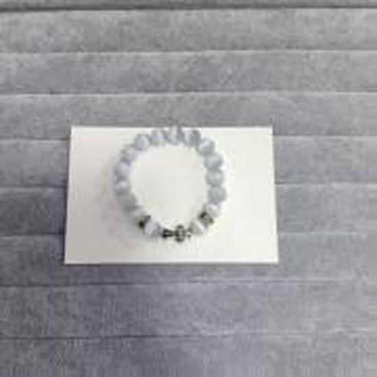 

Crocin Green Stone Beaded Elastic Cross Hip Hop Couple Bracelet Stack 16 cm