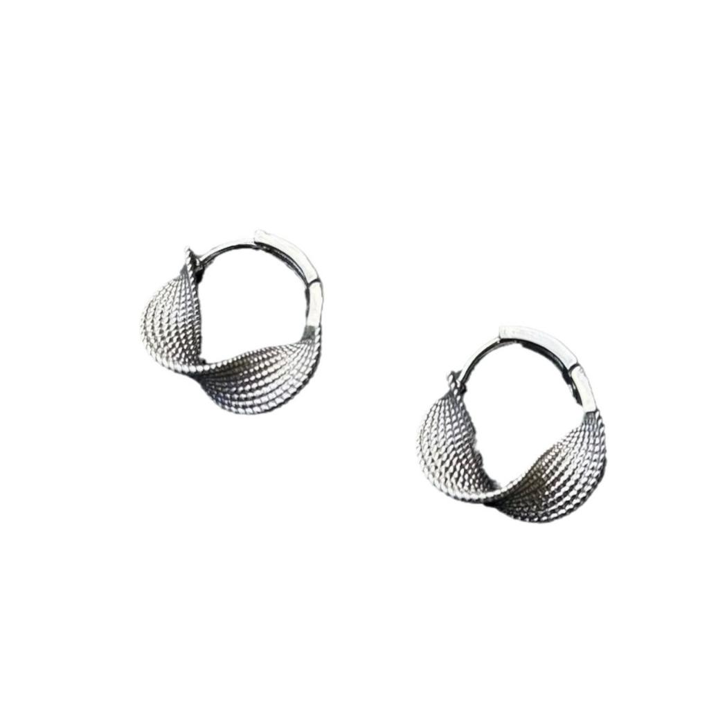 Vintage Simple Niche Geometric Circle Twisted Texture Earrings Ins Hundred Match Senior Sense of Earrings Shipping Personality Elegant Accessories