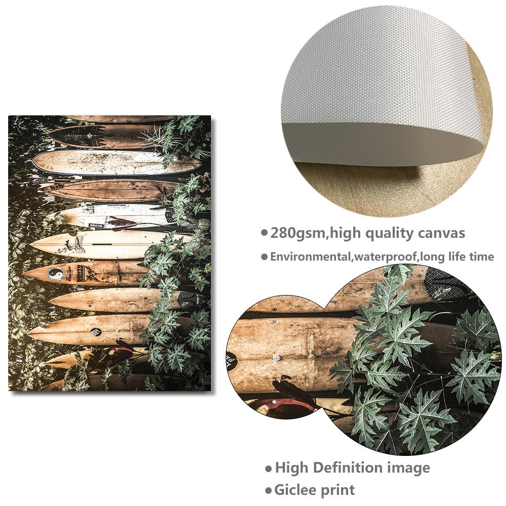 Affiches et Impressions d'Été Tropical Surf Peinture sur Toile Art Mural Planche de Surf Hawaï Décoration de Salon Décoration d'Intérieur