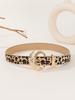 Leopard Modern Print Belt With Wave Metal Buckle For Womens Outfits Casual