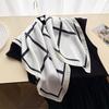 Women S Plaid Printed Silk Like Square Scarf For Sun Protection